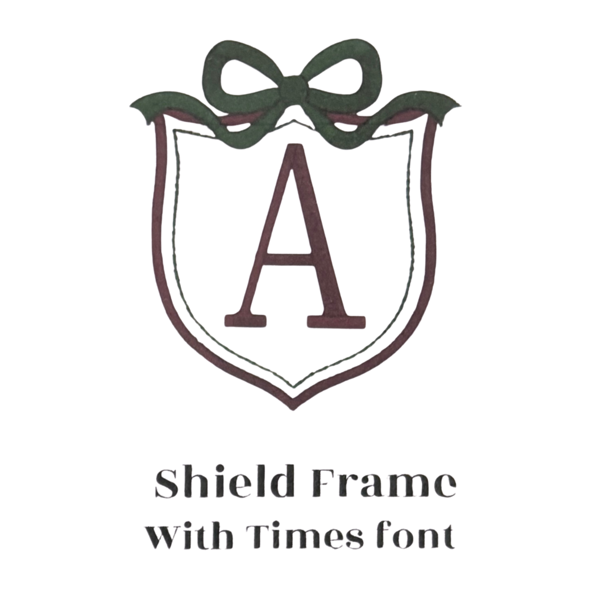 Shield Frame with Times Font Monogram