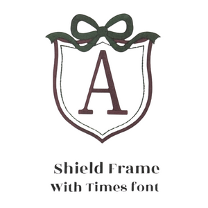Shield Frame with Times Font Monogram