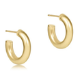 Round Gold 0.5" Post Hoop - 4mm - Smooth