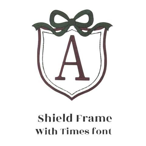 Shield Frame with Times Font Monogram