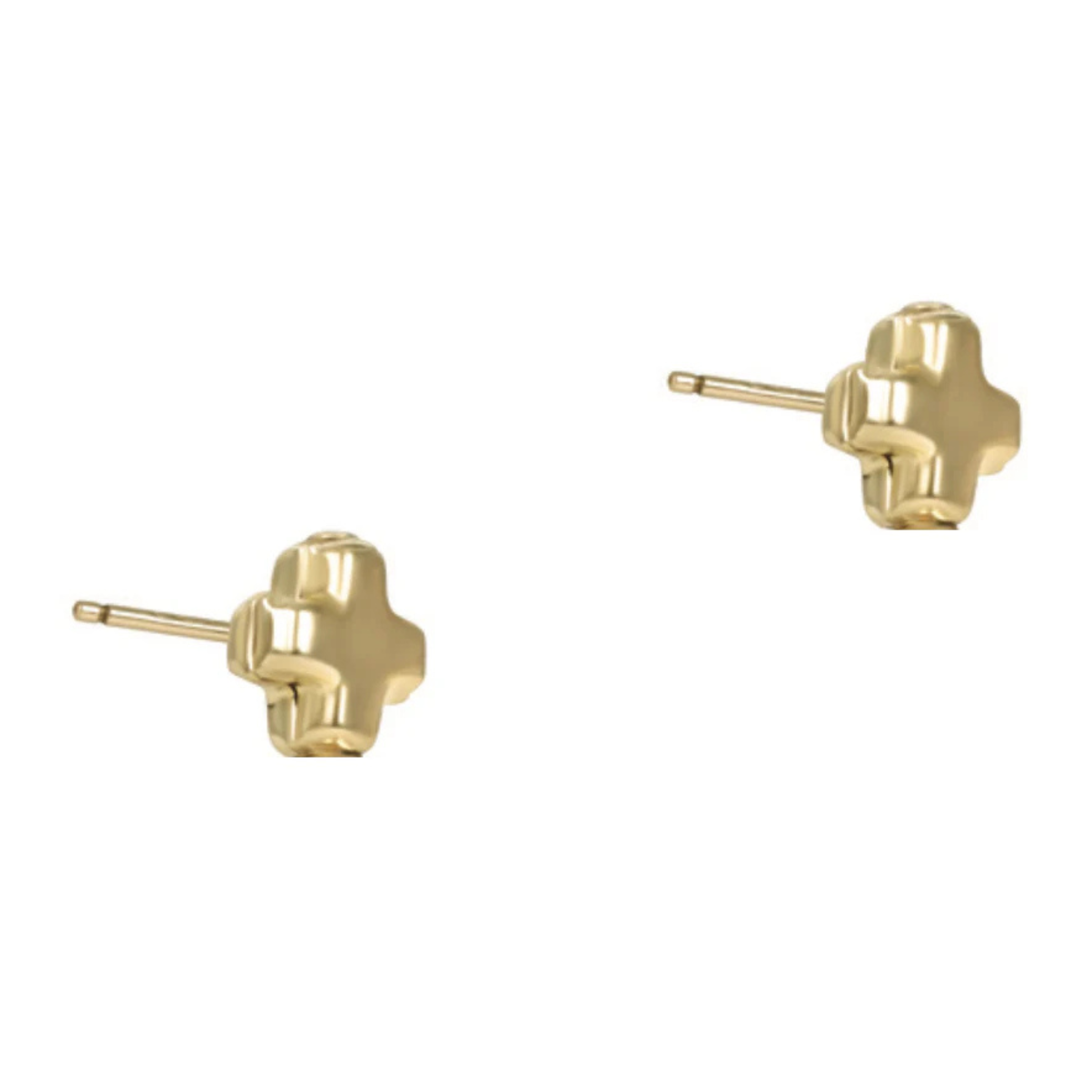 Signature Cross Small Gold Stud - Gold