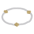 Signature Cross 3mm Mixed Metal Bracelet- Gold