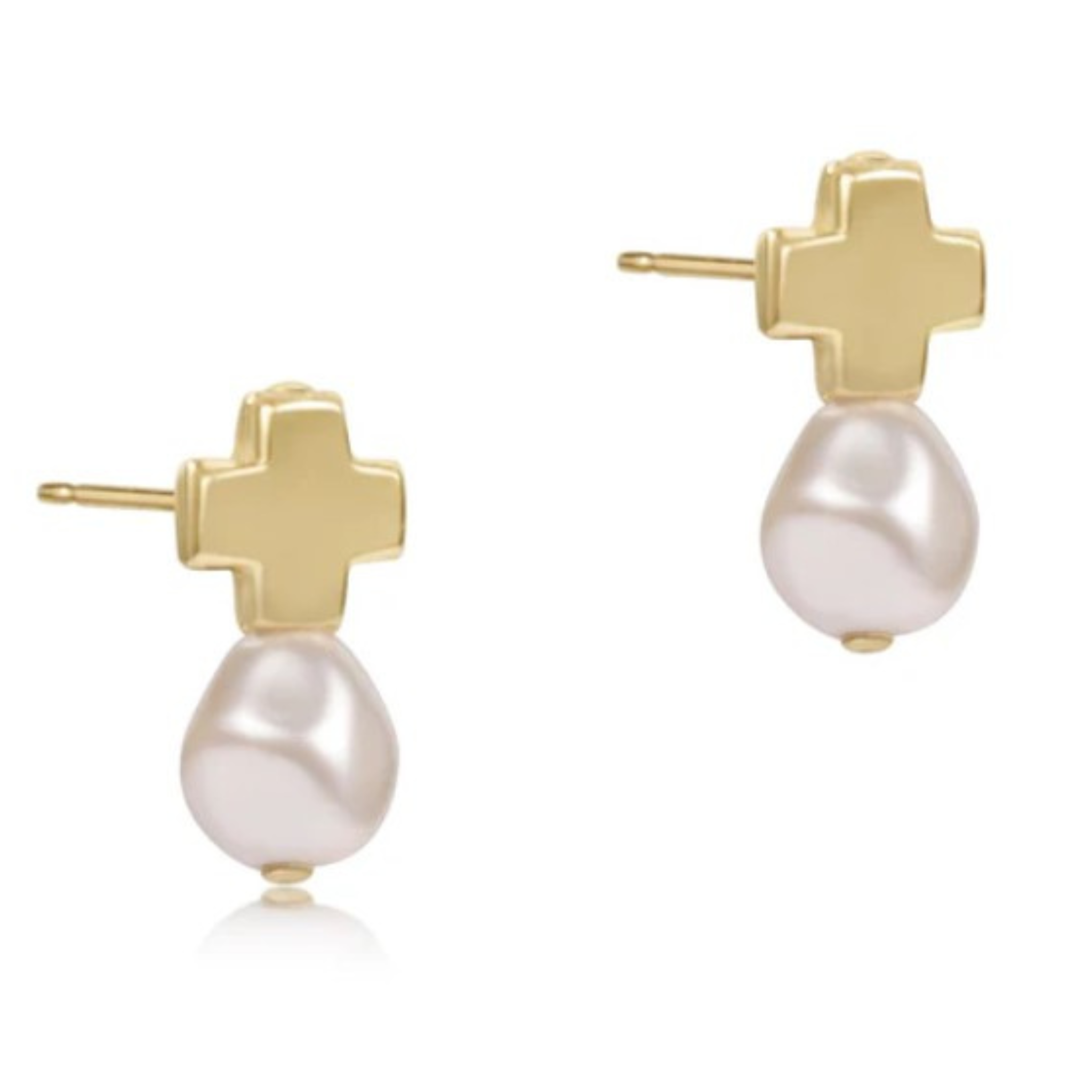 Signature Cross Gold Stud - Classic Pearl