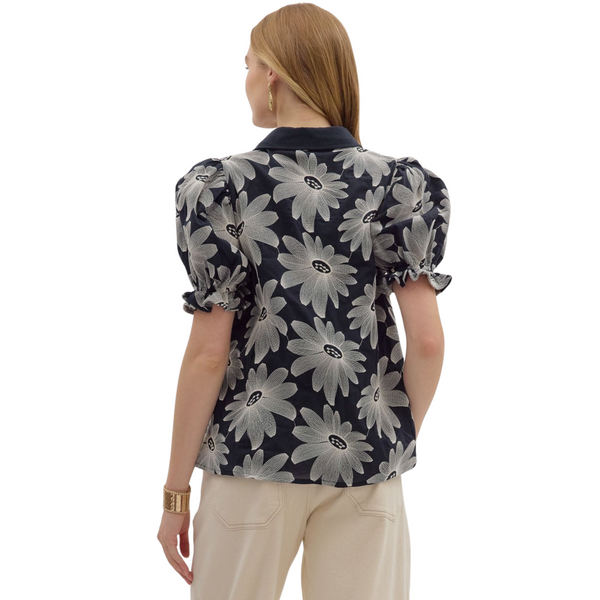 Raeghan Navy Floral Top