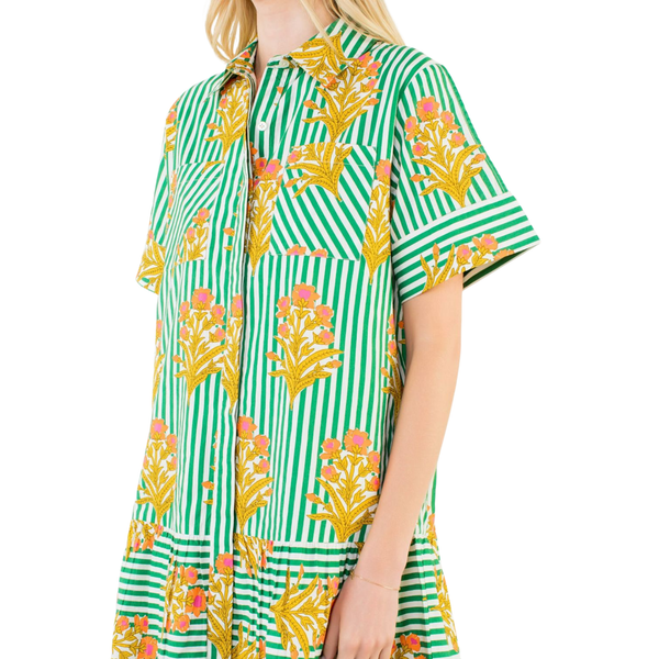 Sable Floral Green Mini Dress