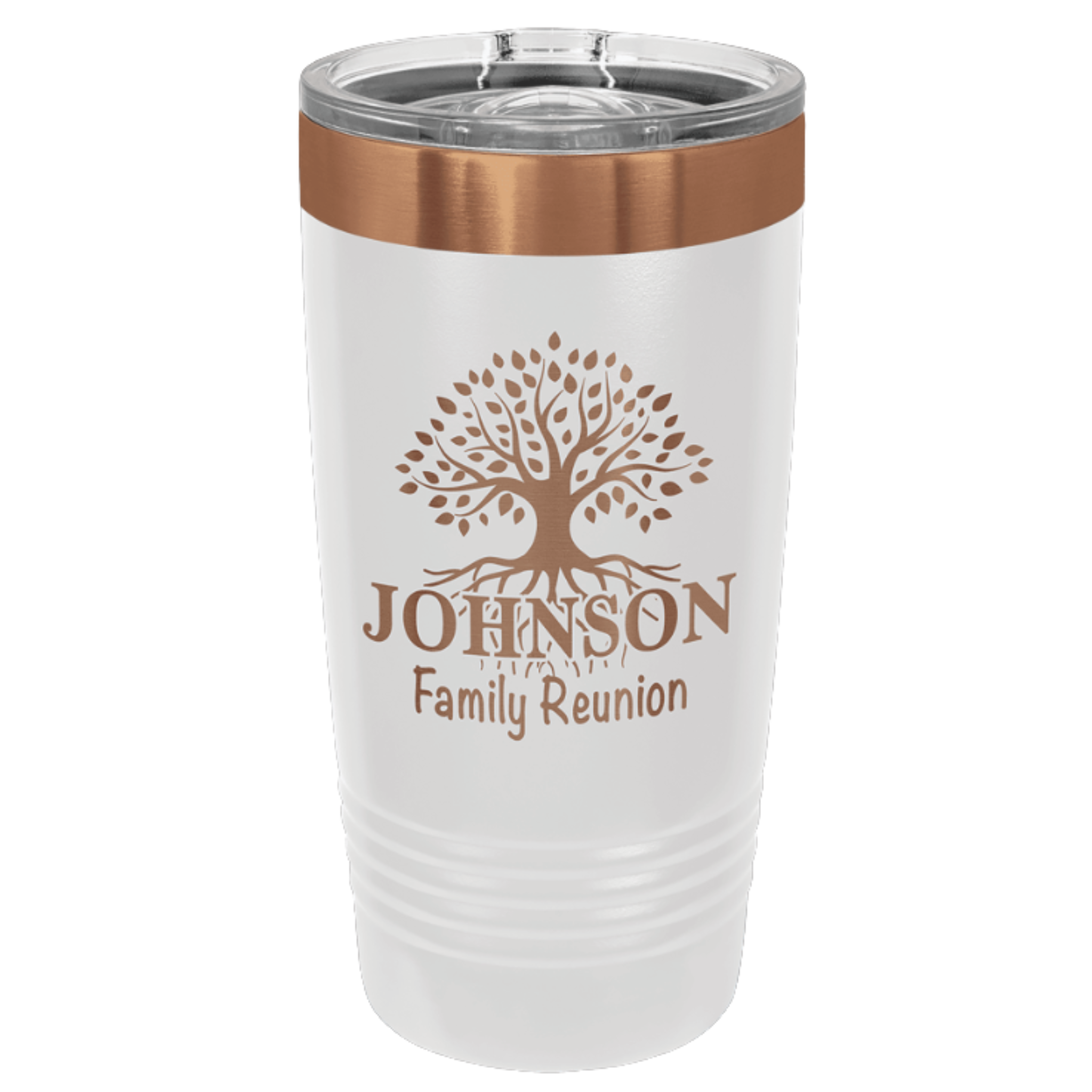 Custom White with Rose Gold Tumbler