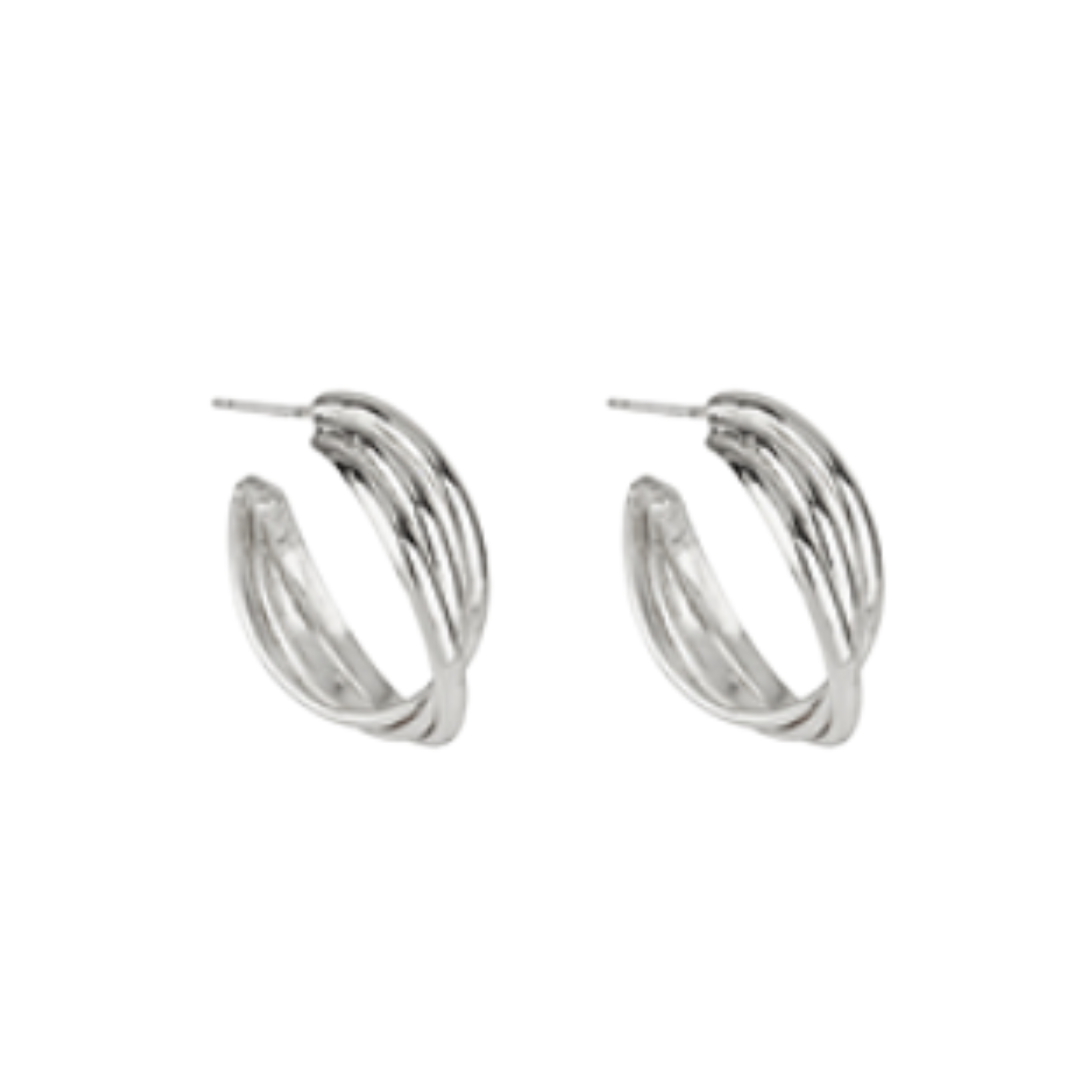 Layered Crisscross Textured Hoop