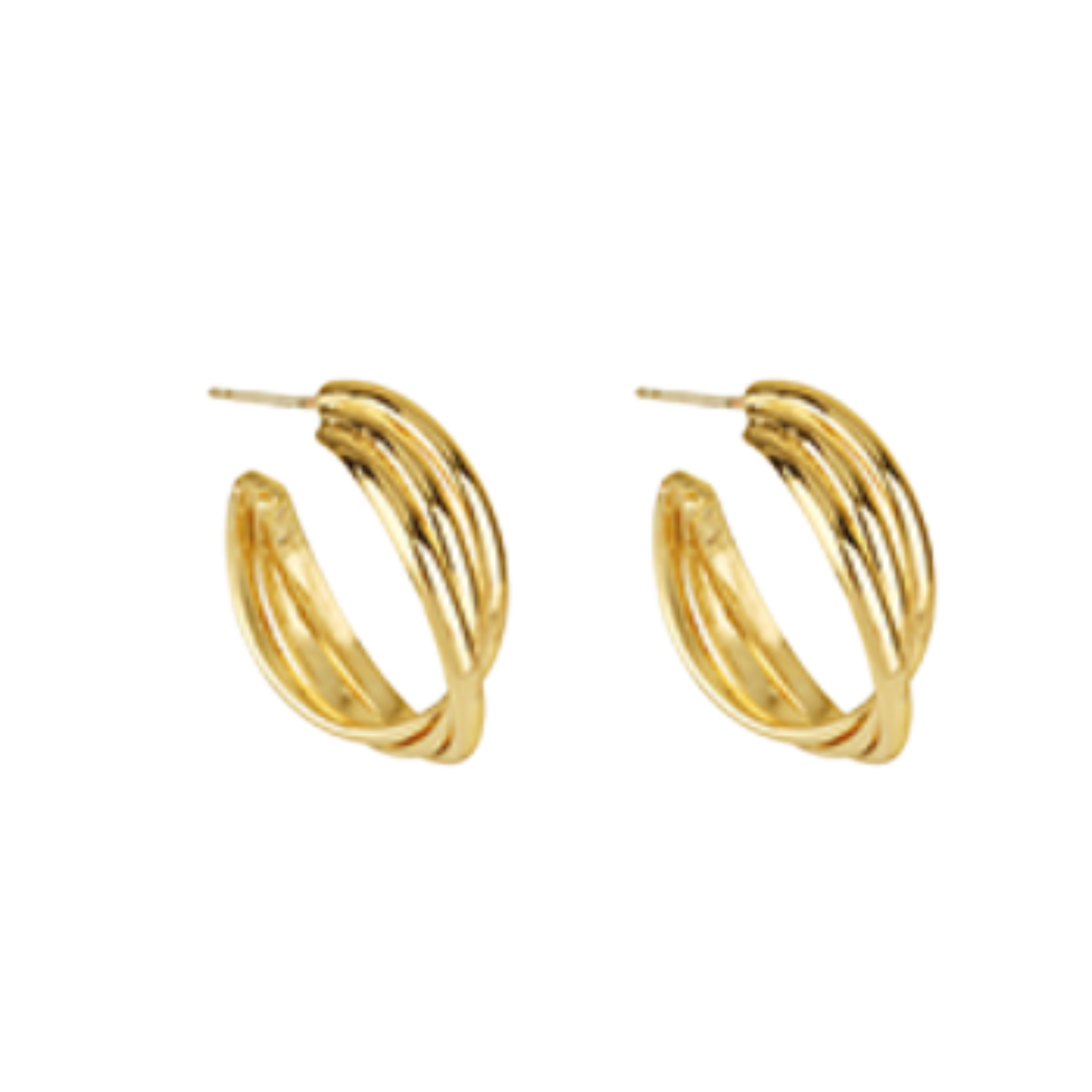 Layered Crisscross Textured Hoop