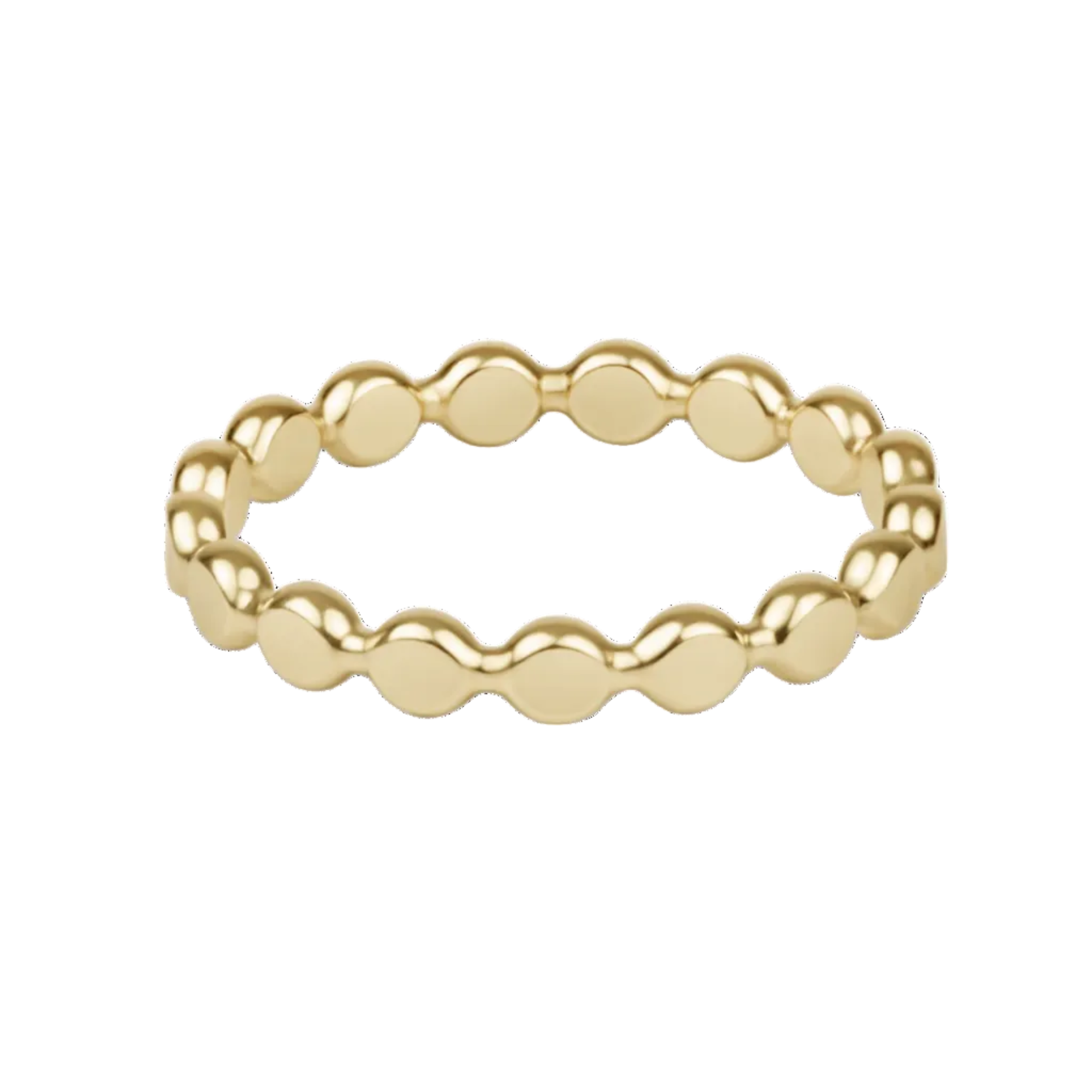 Classic Gold 2.5mm Beaded Disc Ring