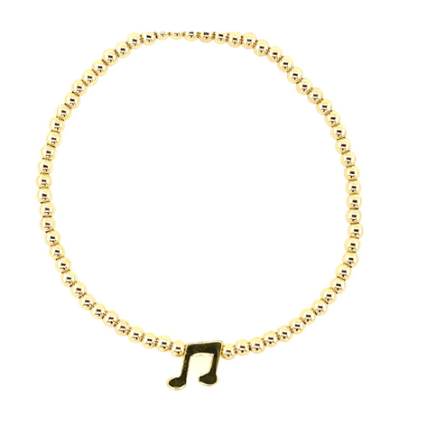 Music Note Gold Bead Bracelet