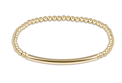 Classic Bliss Bar Smooth 3mm Gold Bead Bracelet