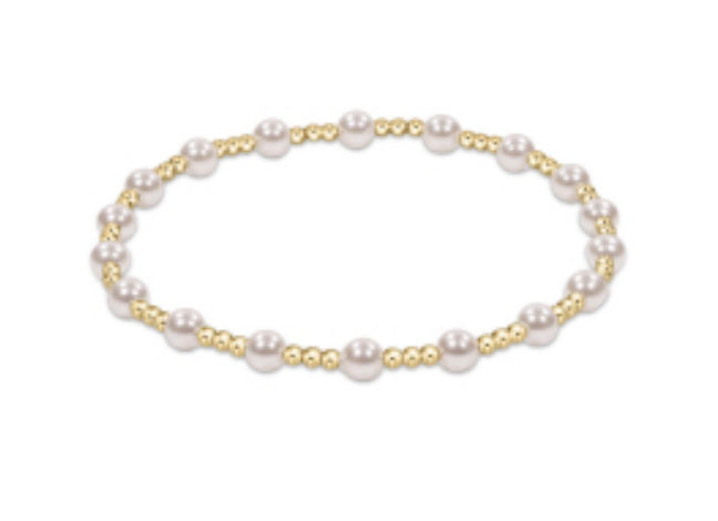 Classic Sincerity Pearl 4mm Gold Bead Bracelet