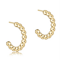 Beaded Classic 1" Post Hoop - 3mm Gold