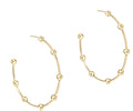Beaded Simplicity 1.5" Post Hoop- 4mm Gold