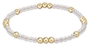 Worthy Pattern 3mm Bead Bracelet - Pearl