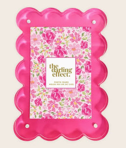 Rectangle Scalloped Acrylic Frame-Hot Pink