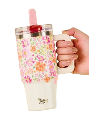 20 oz Lifestyle Flip Straw Tumbler-Secret Garden Pink