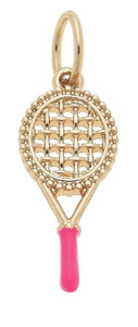 Enamel Tennis Racquet Charm
