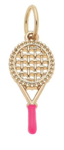 Enamel Tennis Racquet Charm