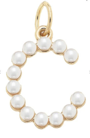 Pearl Studded Letter Charm