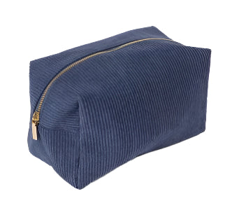 Navy Corduroy Cosmetic Bag