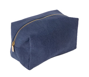 Navy Corduroy Cosmetic Bag