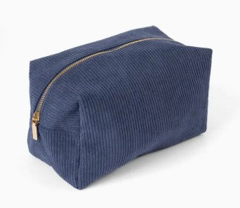Navy Corduroy Cosmetic Bag