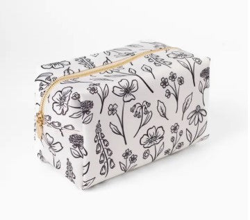 Pressed Floral Cosmetic Bag