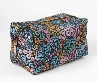 Black Floral Cosmetic Bag