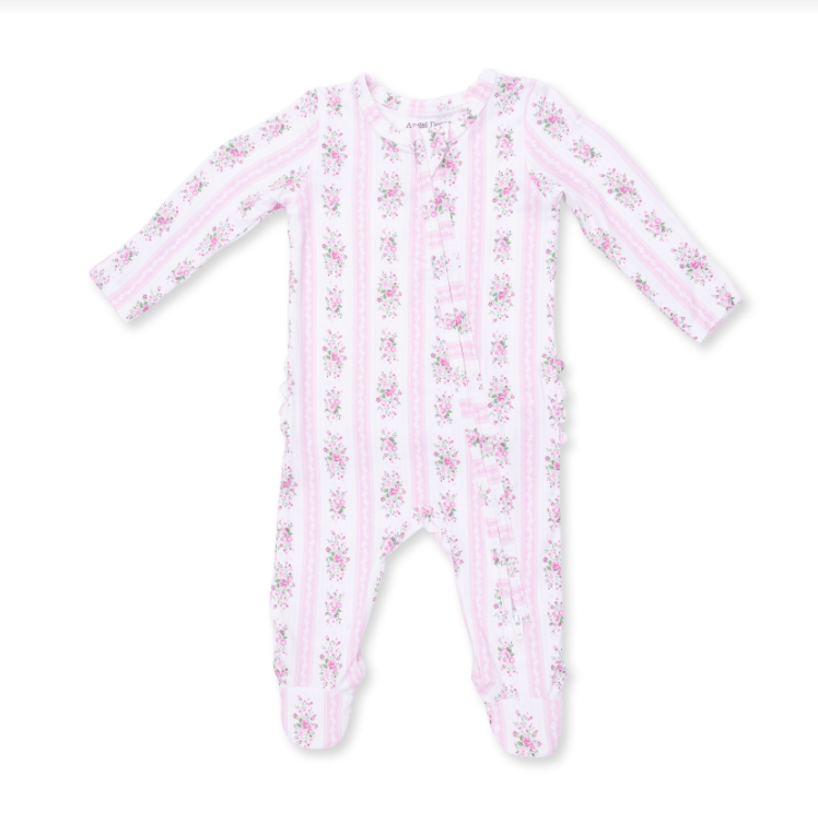 Bella Rose Stripe Footie