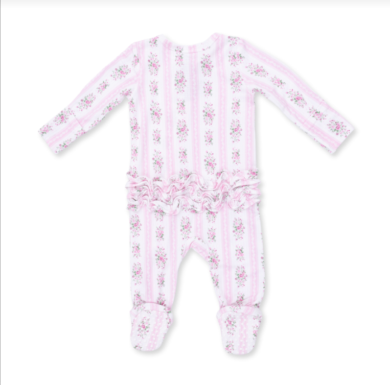 Bella Rose Stripe Footie