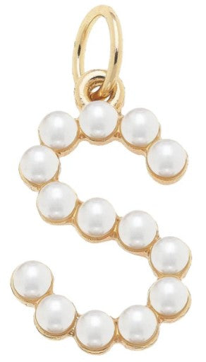 Pearl Studded Letter Charm