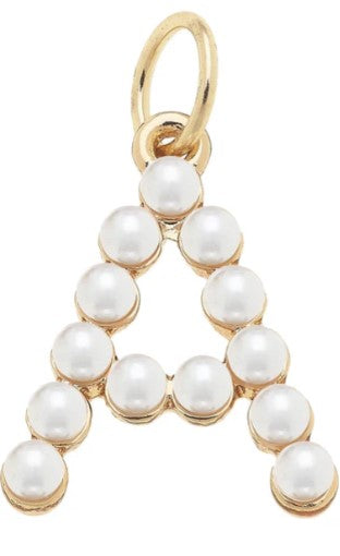 Pearl Studded Letter Charm