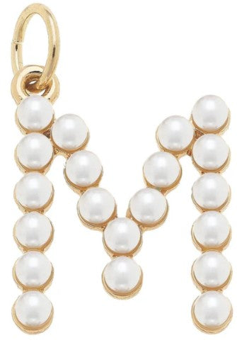 Pearl Studded Letter Charm