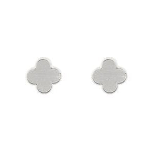 Silver Clover Studs