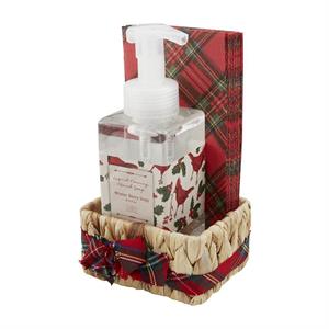 Christmas Plaid Soap & Guest Towel Basket Set