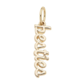 Besties Cursive Script Charm in Shiny Gold
