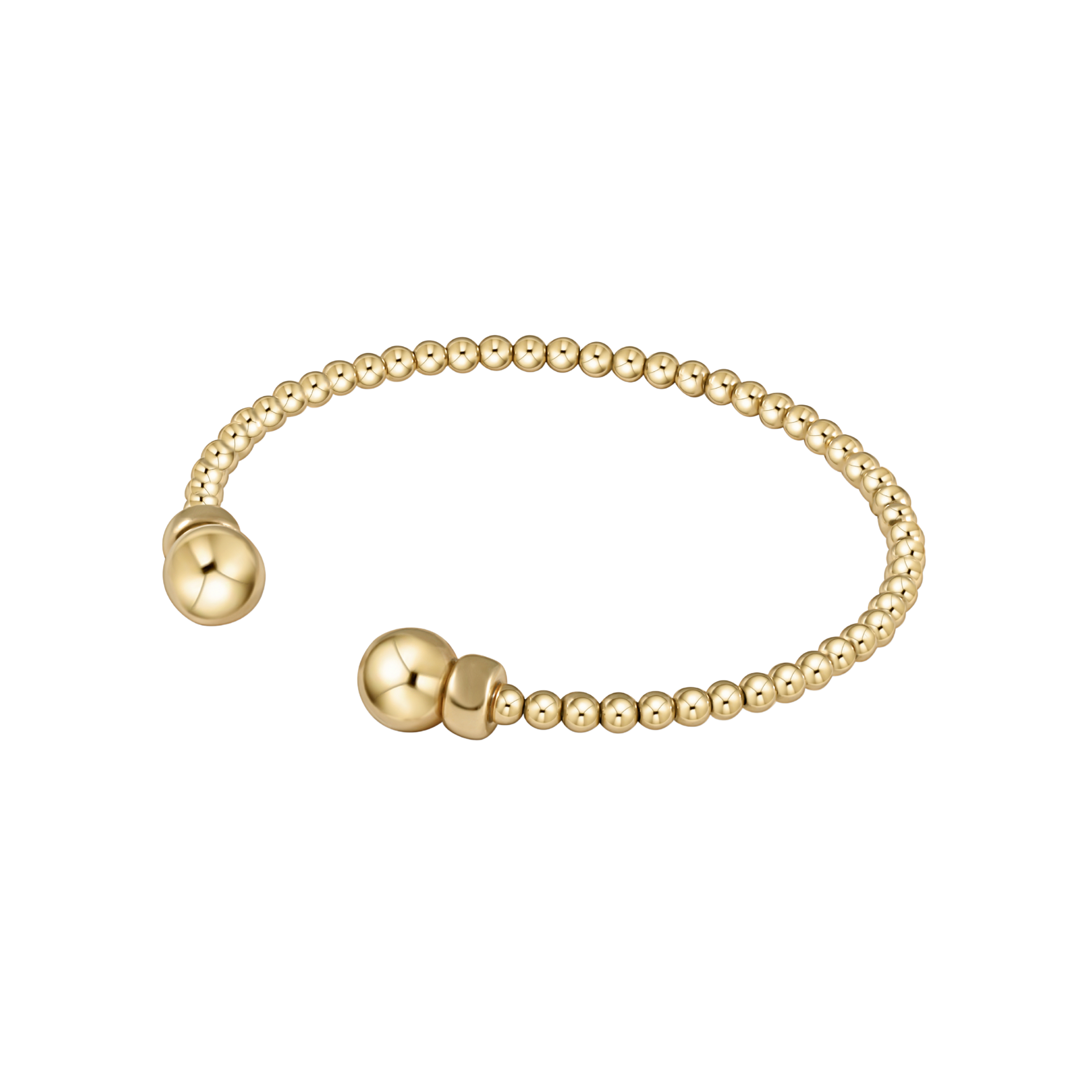 Classic Gold 3mm Bead Cuff - Gold