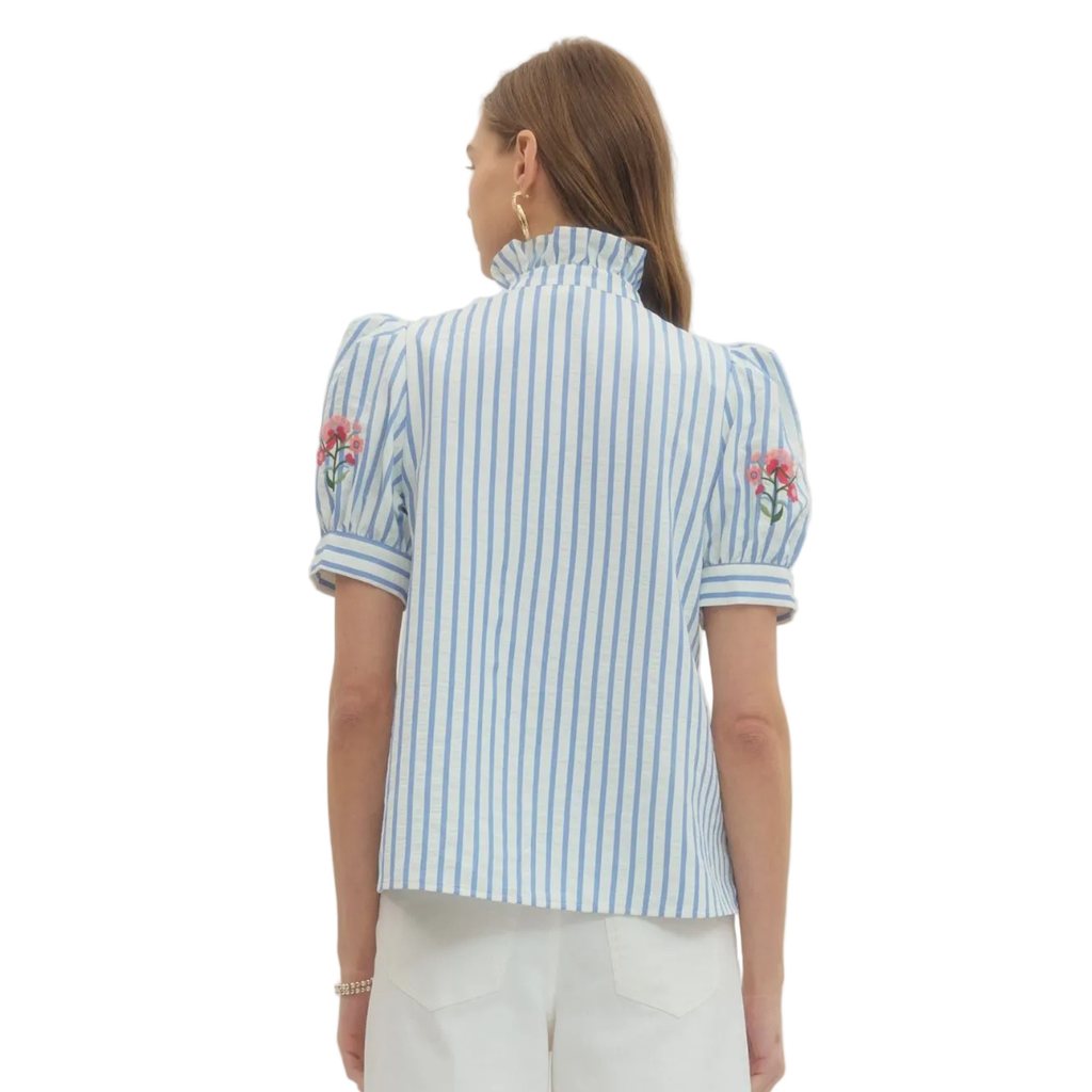 Brecken Floral Blue Top