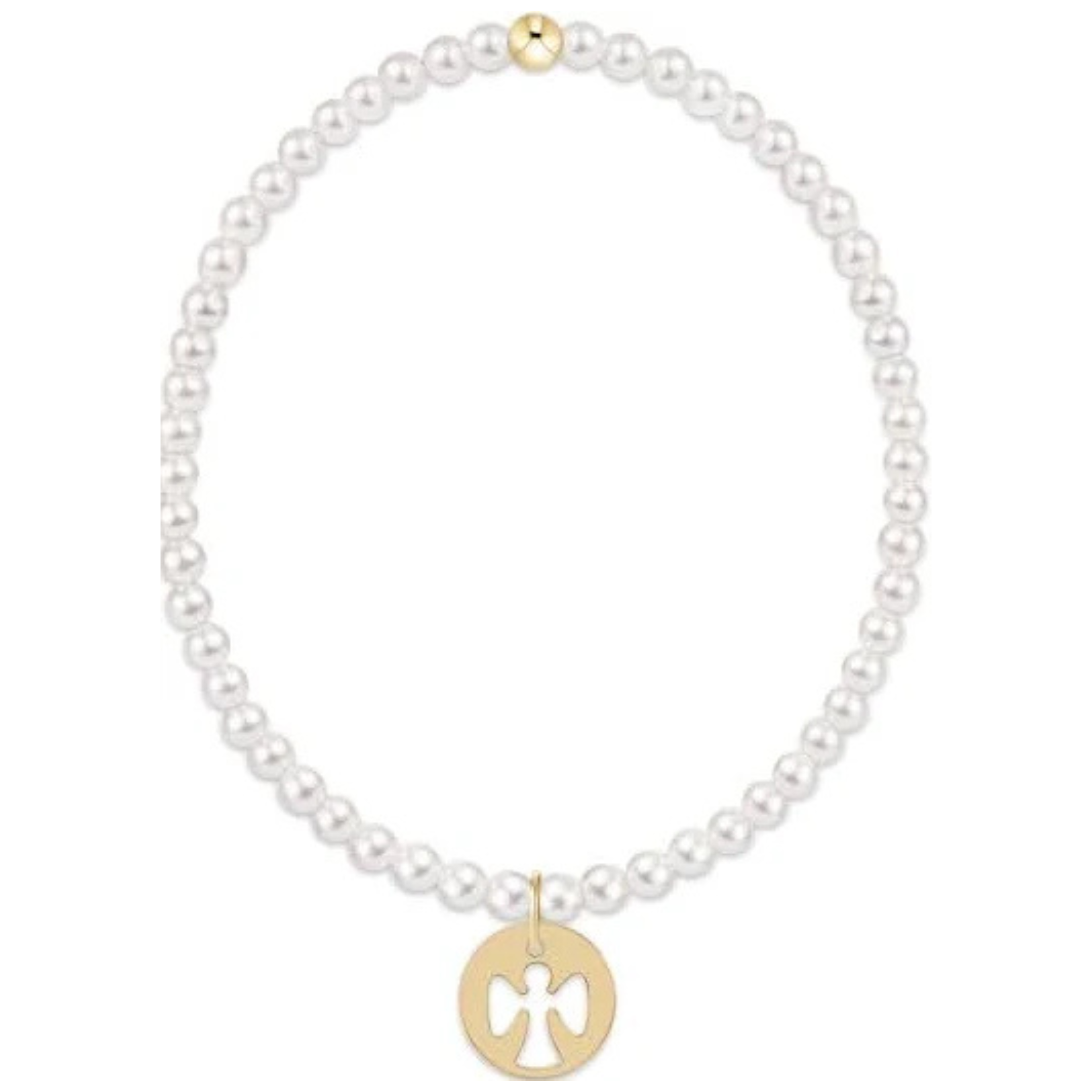 Egirl Classic Pearl 3mm Guardian Angel Disc Bracelet
