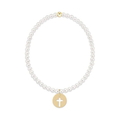 Egirl Classic Pearl 3mm Blessed Gold Disc Bracelet