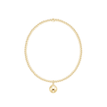 Classic Gold 2mm Bracelet - Gold 8mm Charm