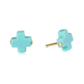 Signature Cross Stud-Turquoise