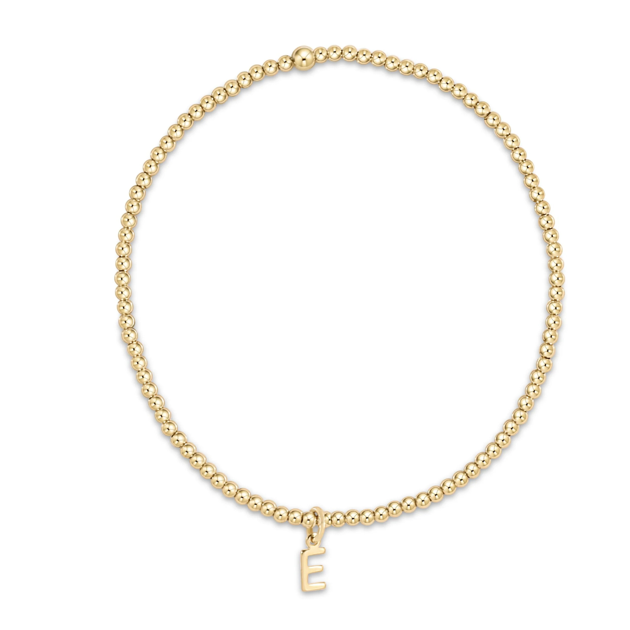 Classic Gold 2mm Initial Bead Bracelet