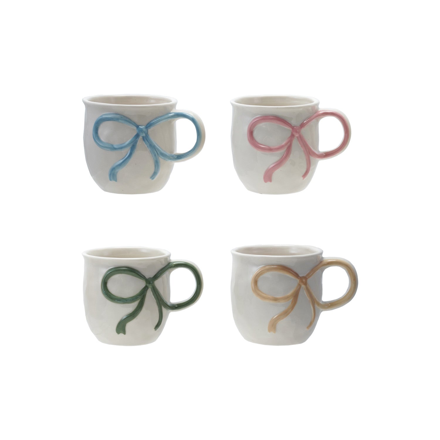 Stoneware Bow Mugs