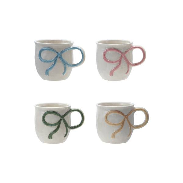 Stoneware Bow Mugs