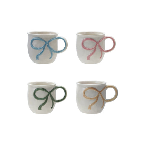 Stoneware Bow Mugs