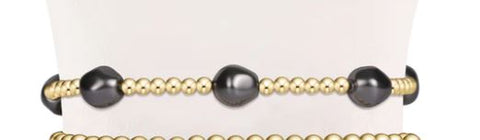 Admire Gray Pearl Gold Bead Bracelet