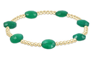 Admire Gold 3mm Bead Bracelet - Green Onyx