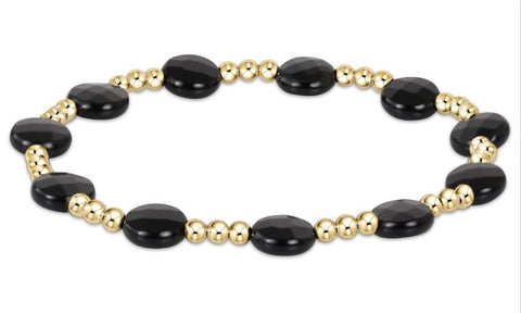 Admire Gold Bead Bracelet - 3mm Faceted Onyx